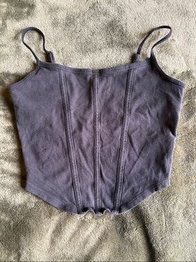 Hollister Charcoal Gray Corset-Style Cami